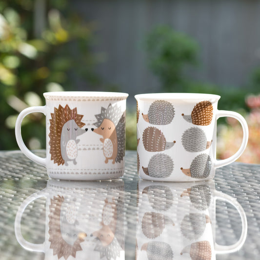 Set Of 4 Hedgehog Fina China Mugs