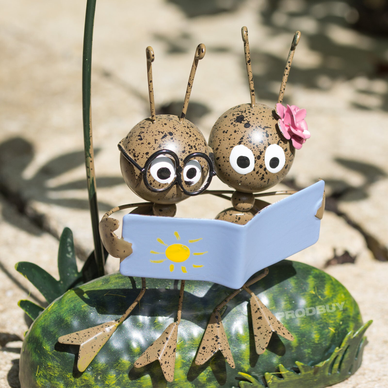 Ant Couple Reading Garden Ornament