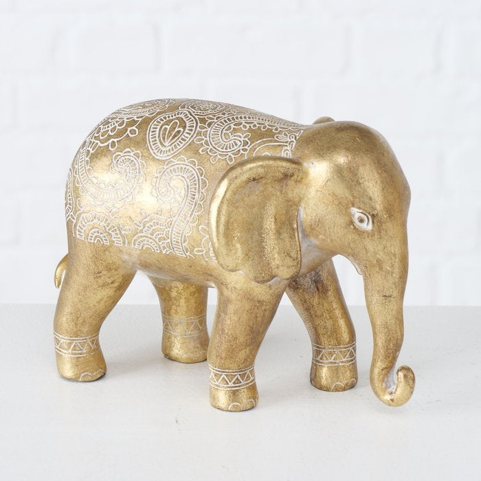 Gold Indian Elephant Figurine A