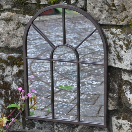 Provencial Metal Arch Outdoor Mirror