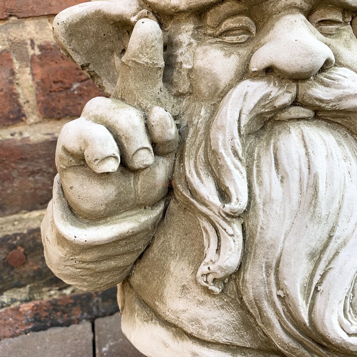 Stone Gnome With Hammer Sculpture