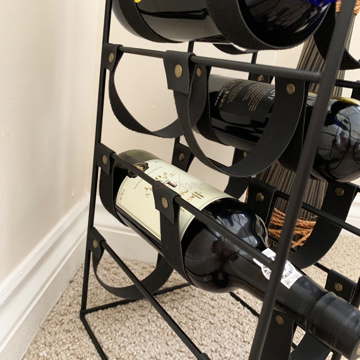 10 Bottle Faux Leather Wine Rack