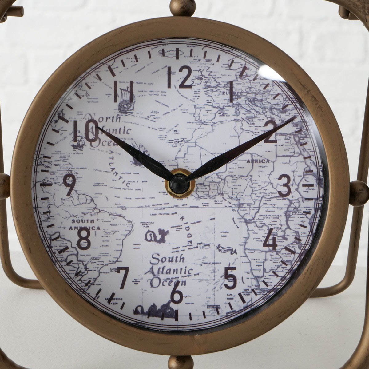 Industrial World Map Table Clock