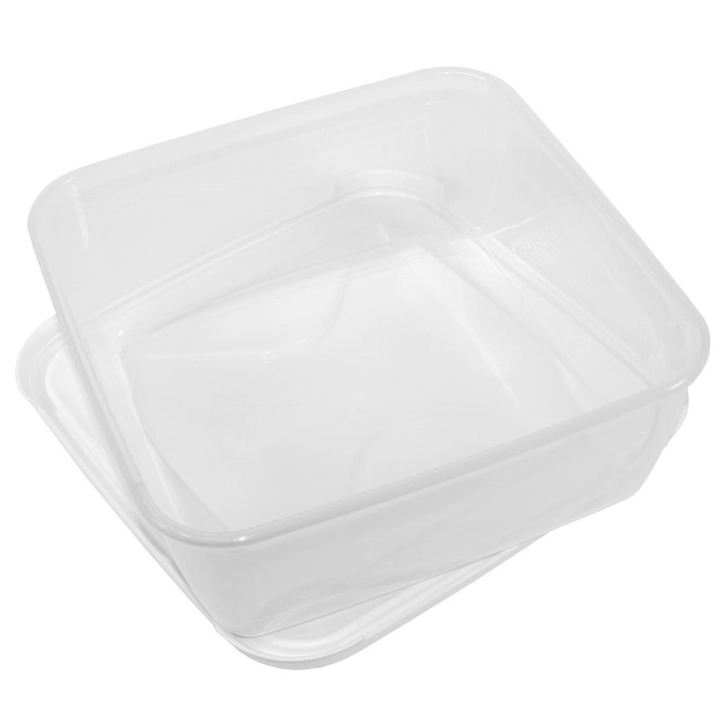 Set Of 2 White Lid 10 Litre Square Food Containers