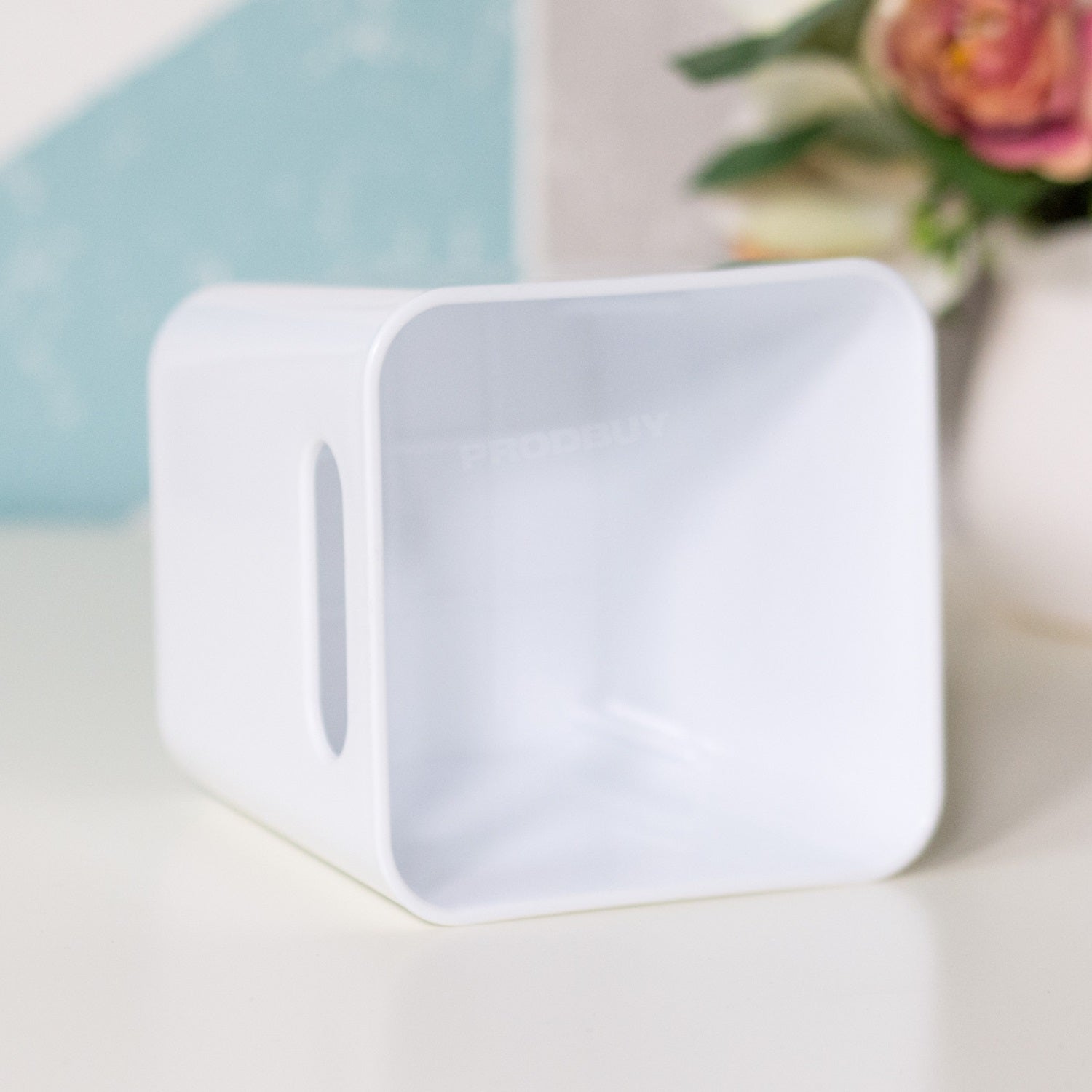 Set Of 5 White Square 10cm Studio Baskets