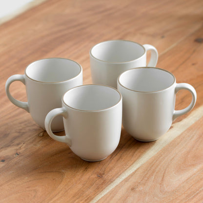 Set of 4 Cream Mason Cash 450ml Coffee Mugs