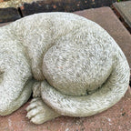 Stone Sleeping Cat Garden Sculpture