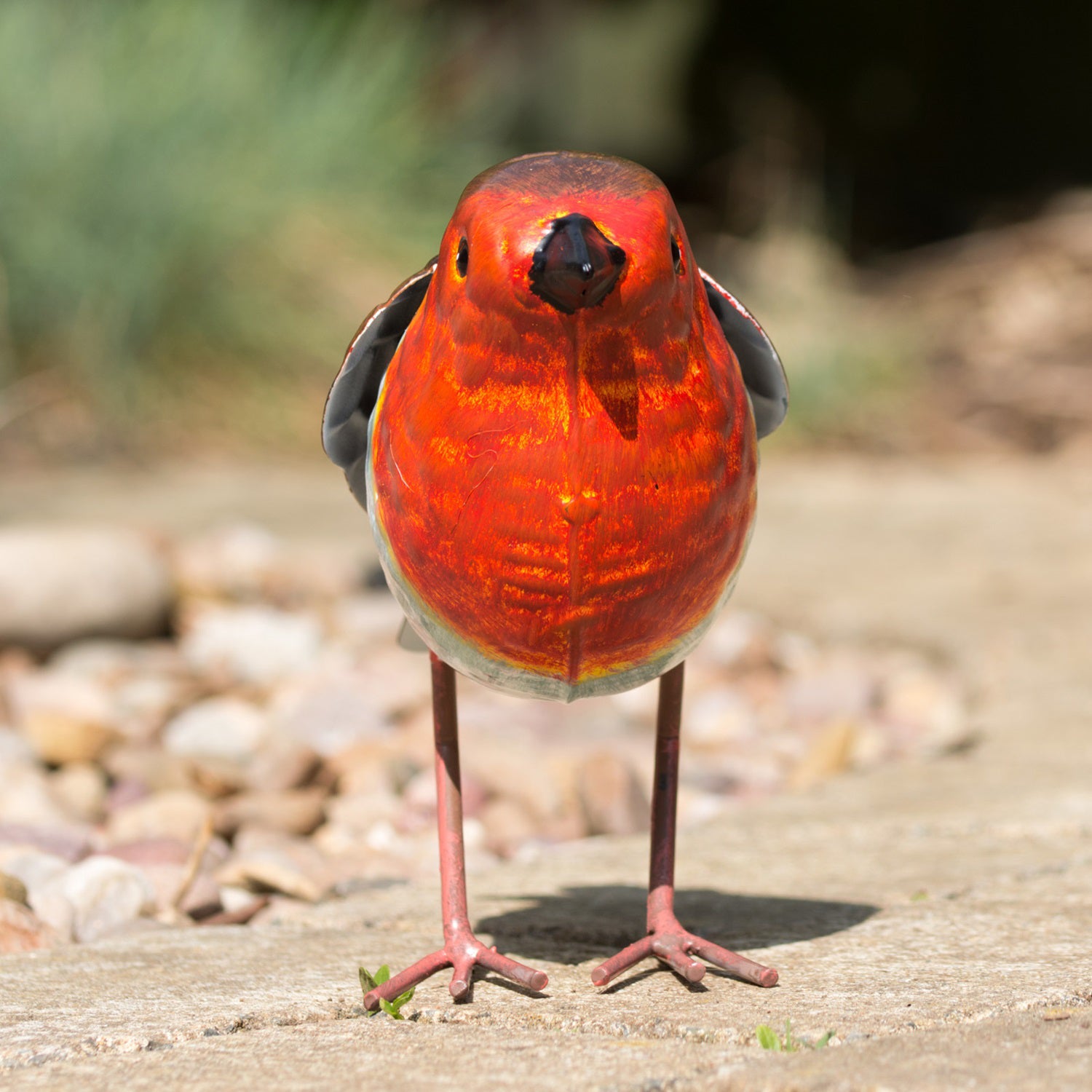 Small 16cm Metal Robin Garden Bird Ornament