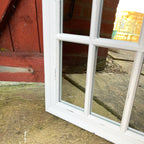 White Wood Arch Garden Mirror