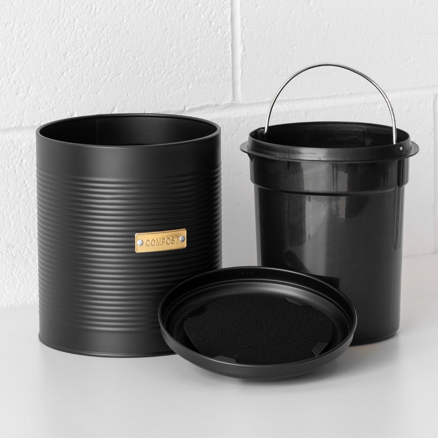 Black Ribbed Compost Bin