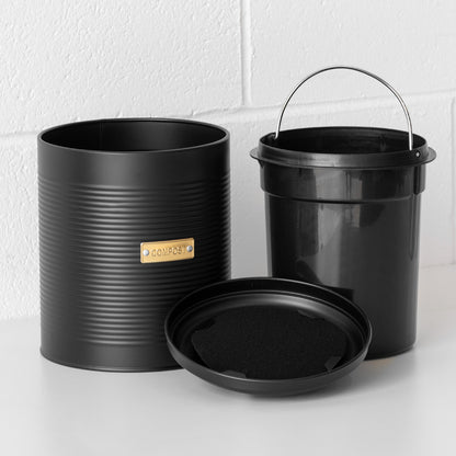 Black Ribbed Compost Bin