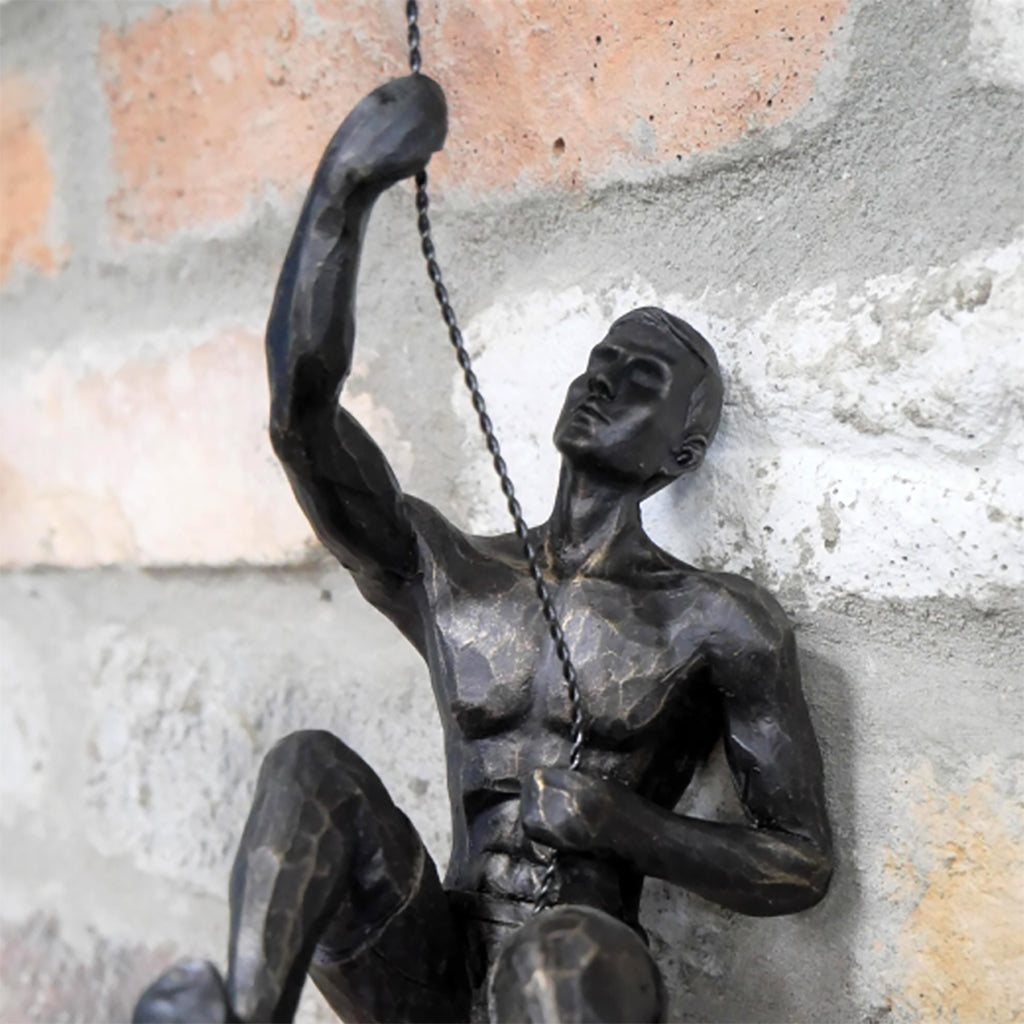 Bronze Wall Abseiling Man Ornament