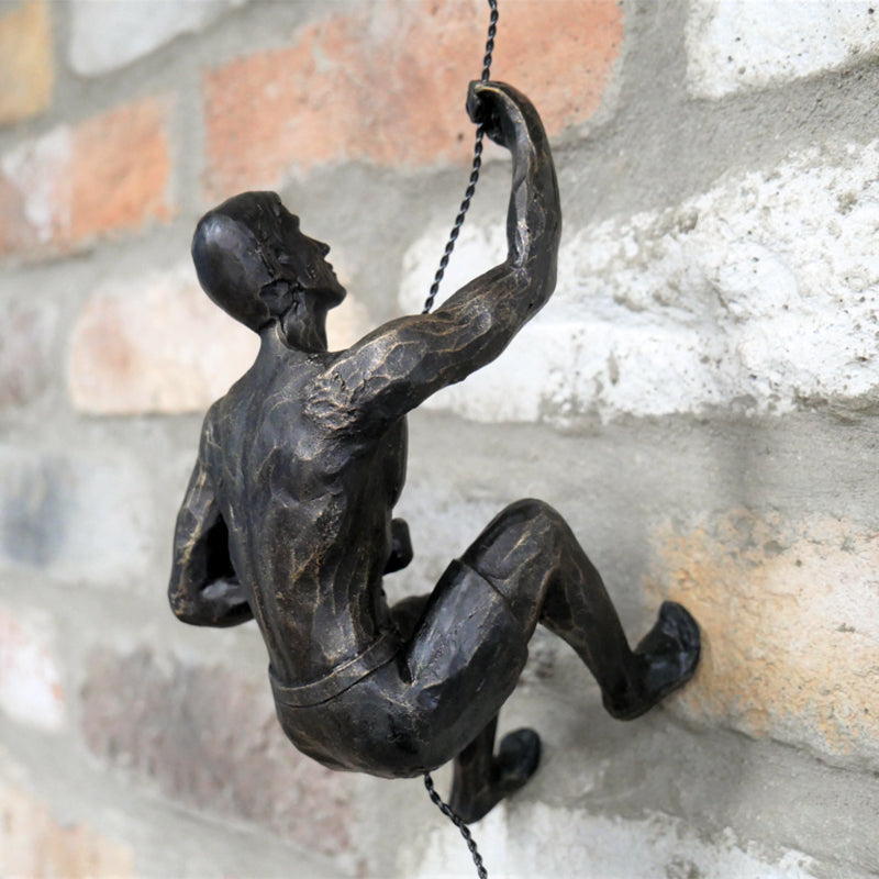 Bronze Wall Abseiling Man Ornament