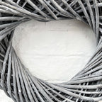 Grey Heart Woven Wicker Wreath