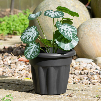 Set Of 4 Slate Grey Plastic Garden Planters