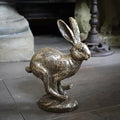 Antique Gold Running Hare Ornament
