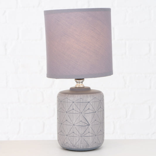 Grey Geometric Table Lamp