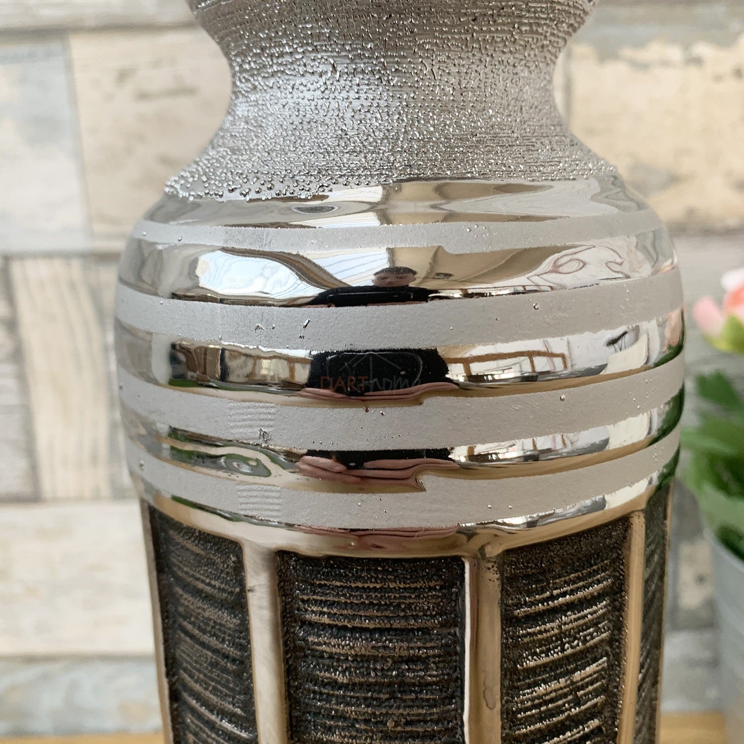 Grey Geometric Bottle Vase