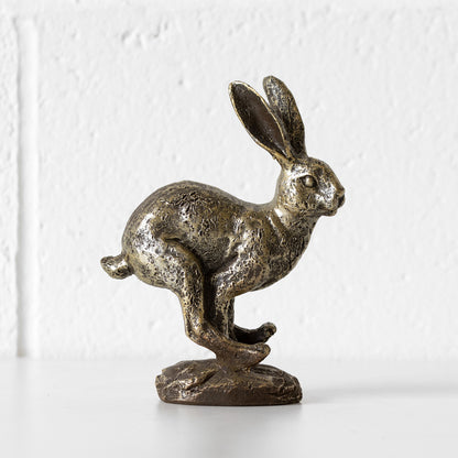 Antique Gold Running Hare Ornament