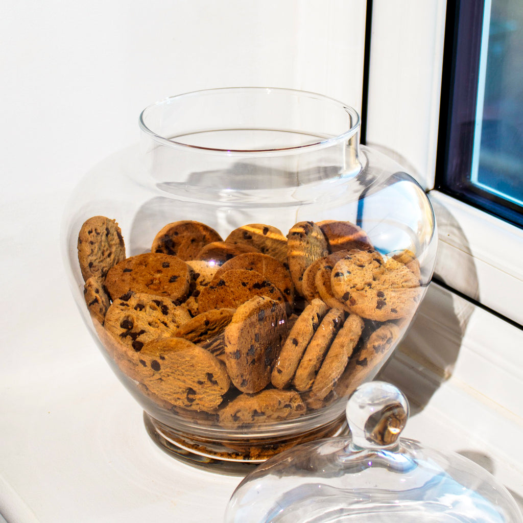 Glass Rounded Top Storage Jar With Lid