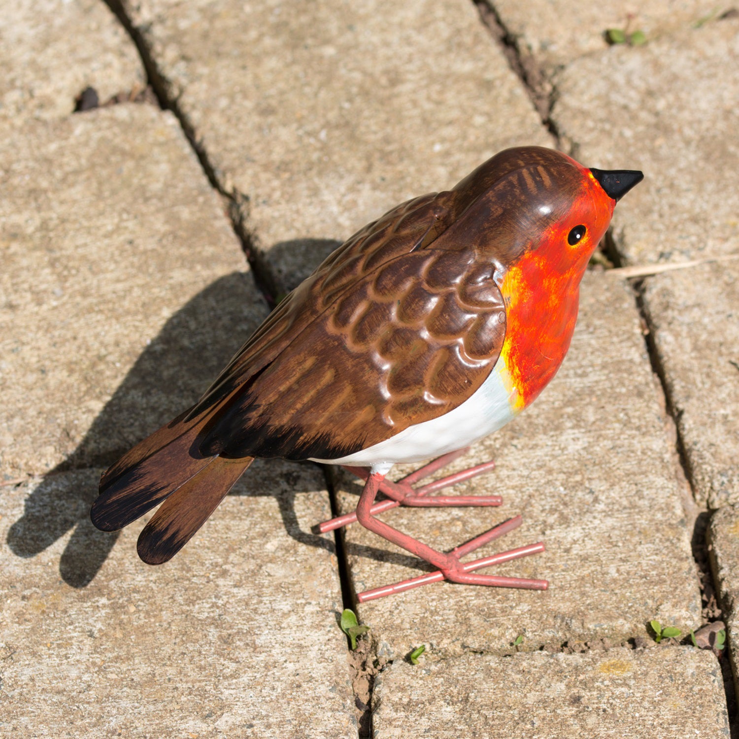 Small 16cm Metal Robin Garden Bird Ornament