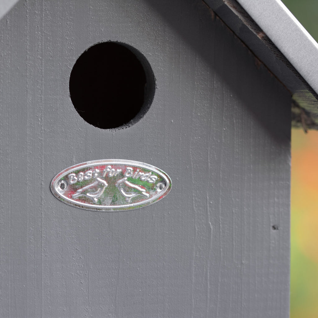 Grey And Silver Metal Roof Bird House