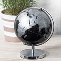 Black And Silver Map Globe Ornament