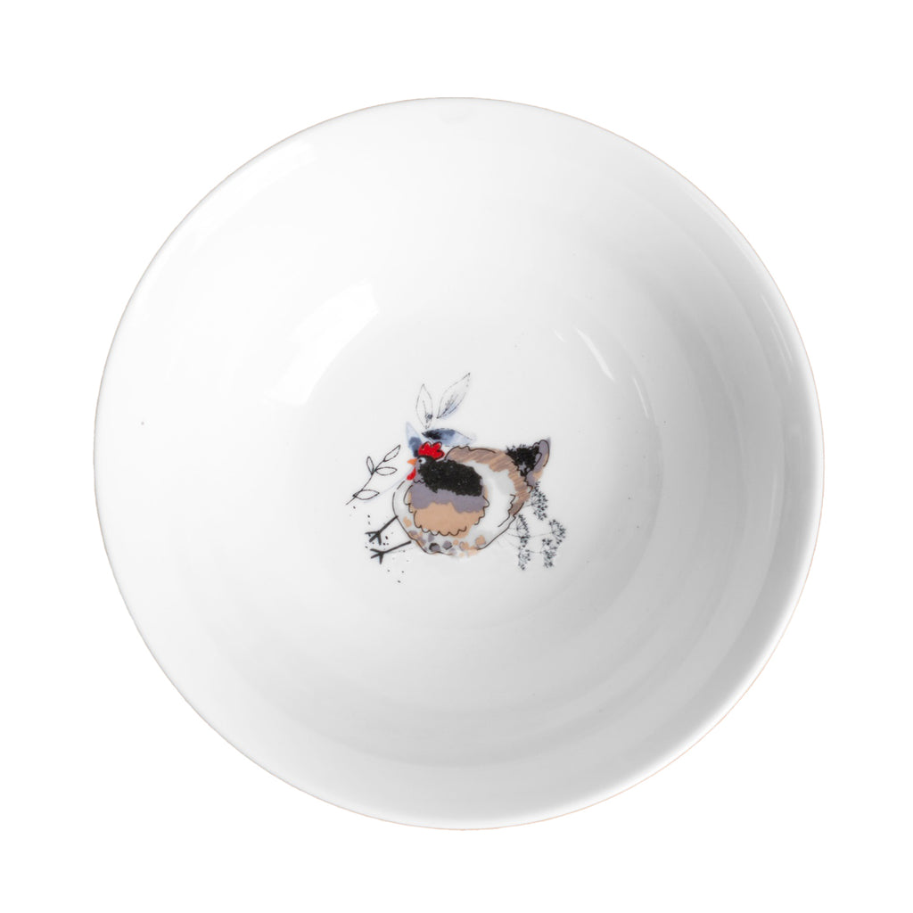 Set Of 4 Country Hen Cereal Bowls