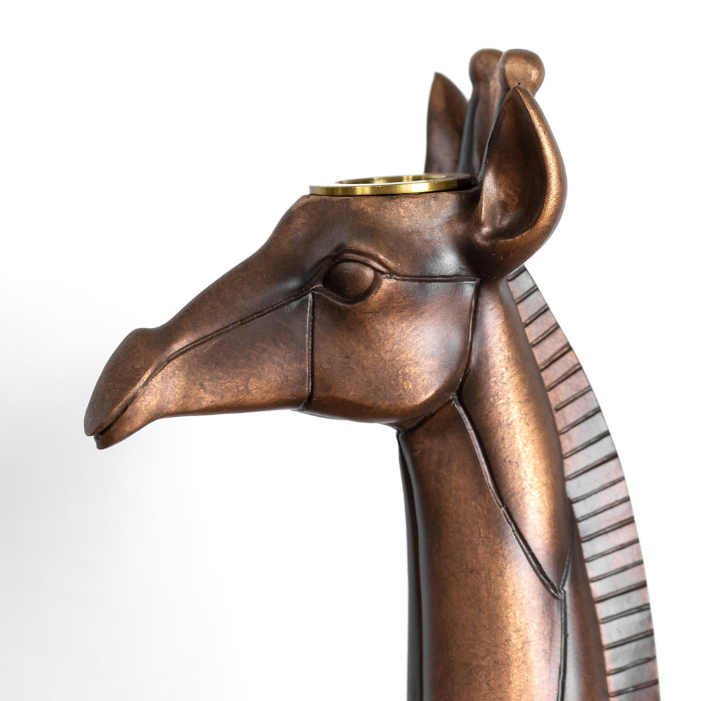Bronze Giraffe Candlestick Holder