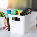 Set Of 5 White Square 10cm Studio Baskets