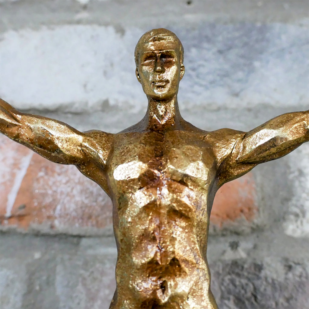 Gold Diving Man Wall Sculpture