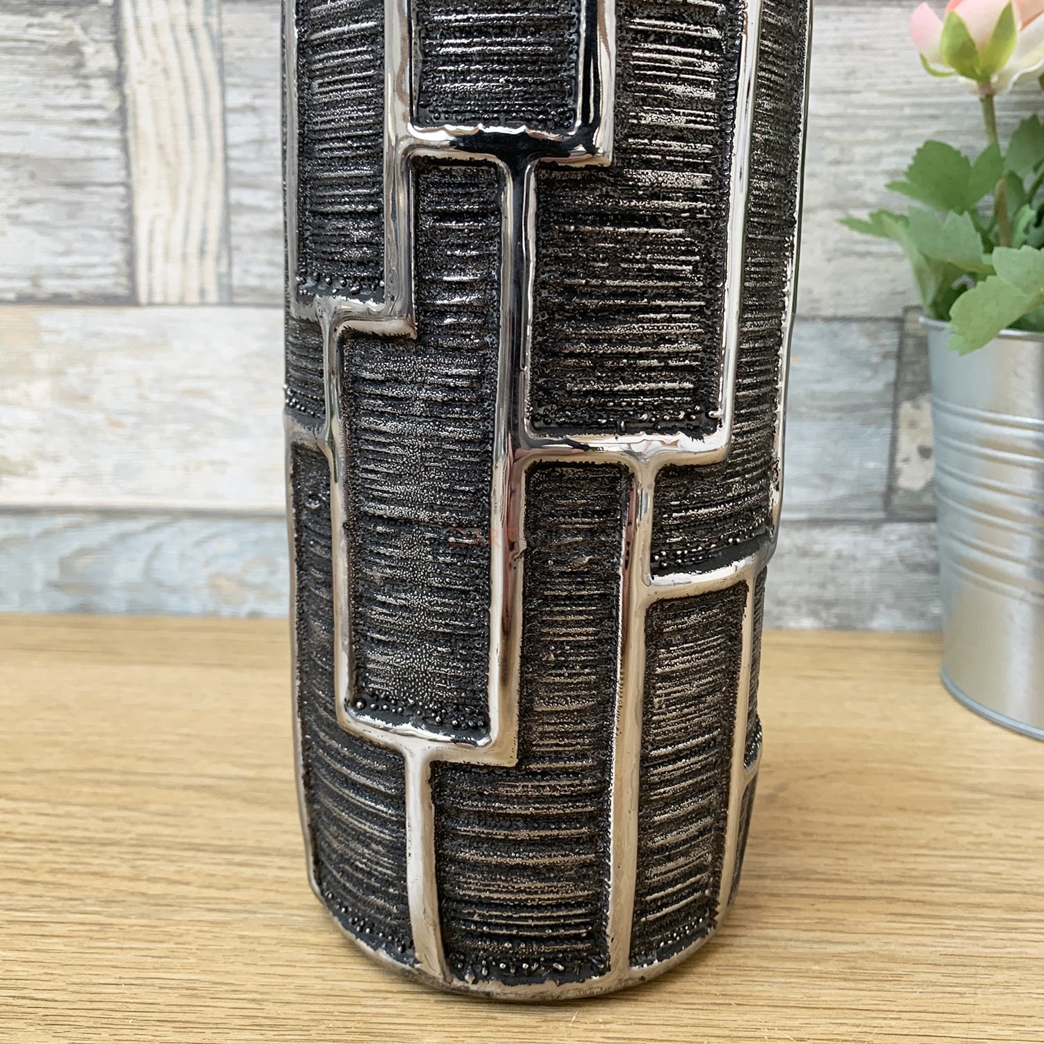 Grey Geometric Bottle Vase