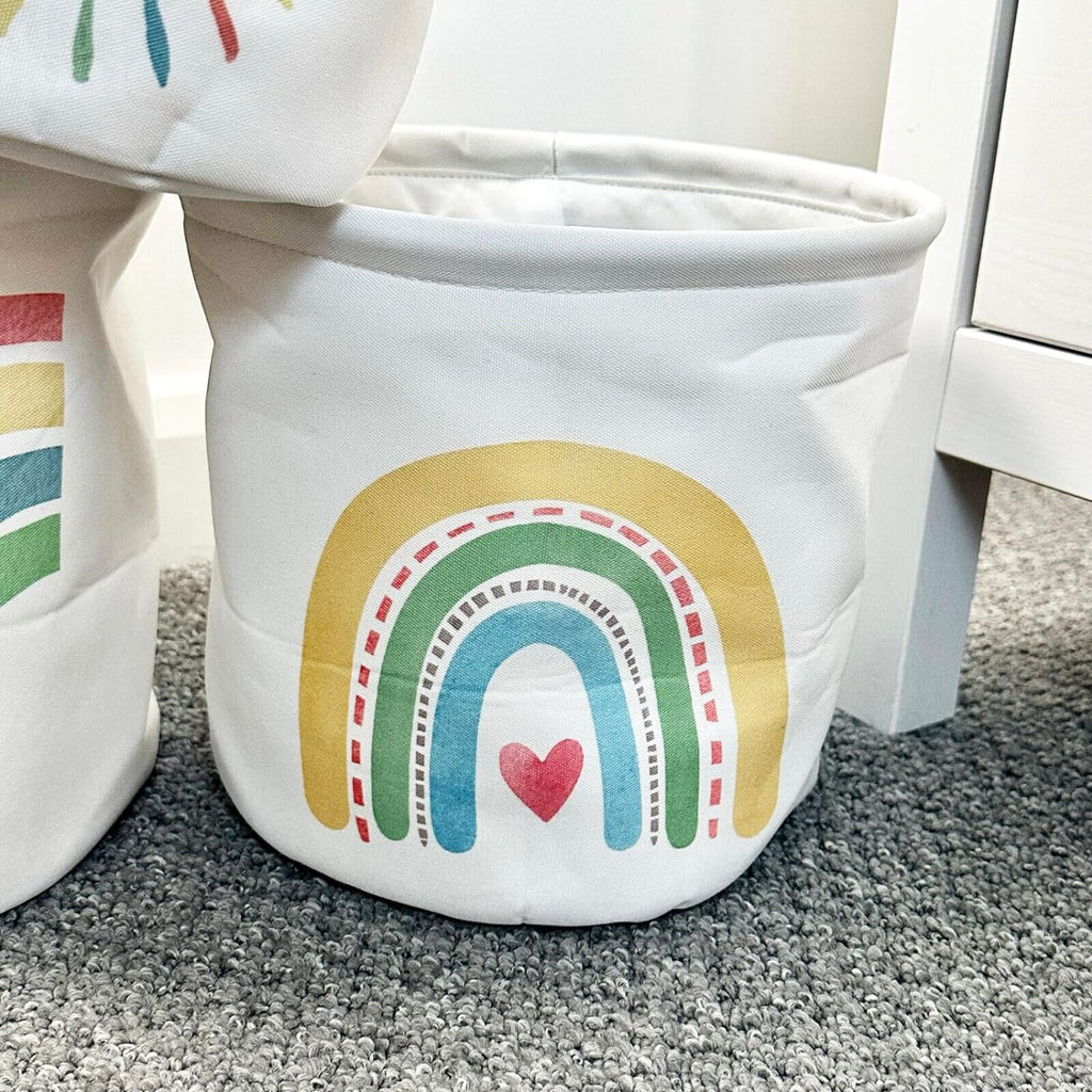 Set mit 3 Regenbogen-Aufbewahrungskörben