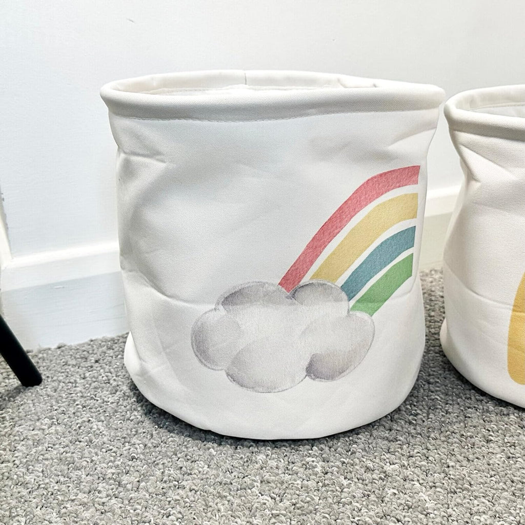 Set mit 3 Regenbogen-Aufbewahrungskörben