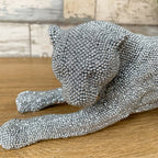 Silver Glitter Cheetah Sculpture