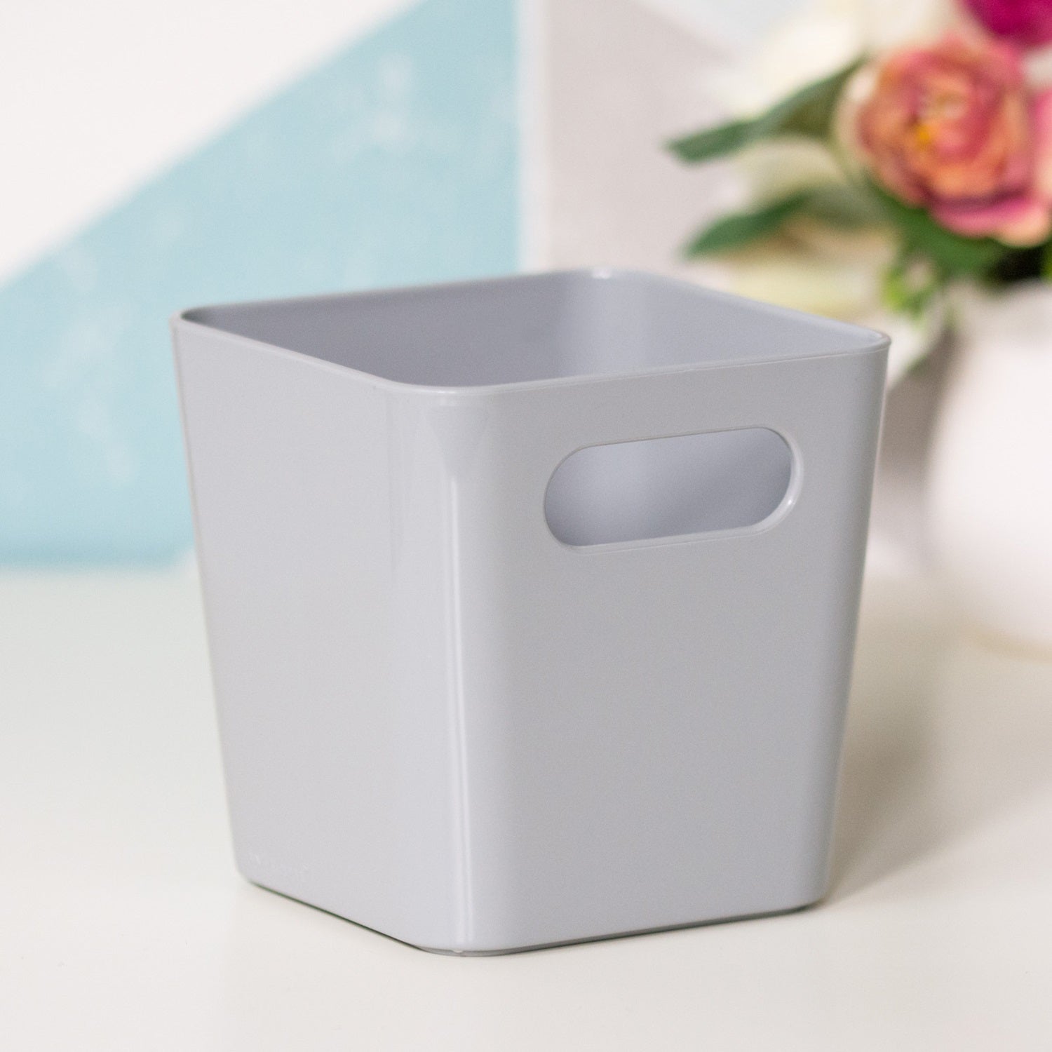 Set Of 5 Grey Square 10cm Studio Baskets