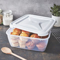 Set Of 2 White Lid 10 Litre Square Food Containers