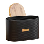 Black Ribbed Bread Bin