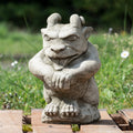 Heavy Stone Horned Gargoyle Statue