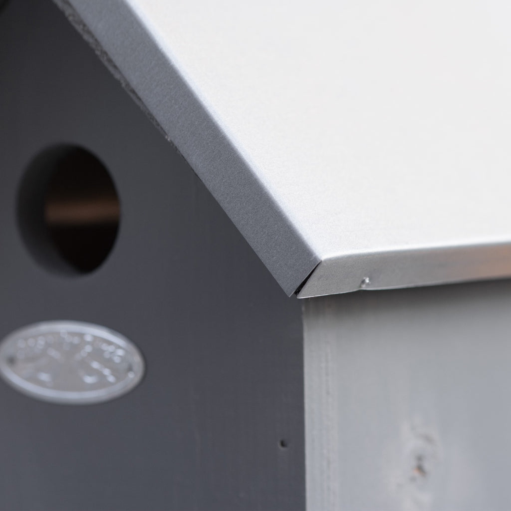 Grey And Silver Metal Roof Bird House