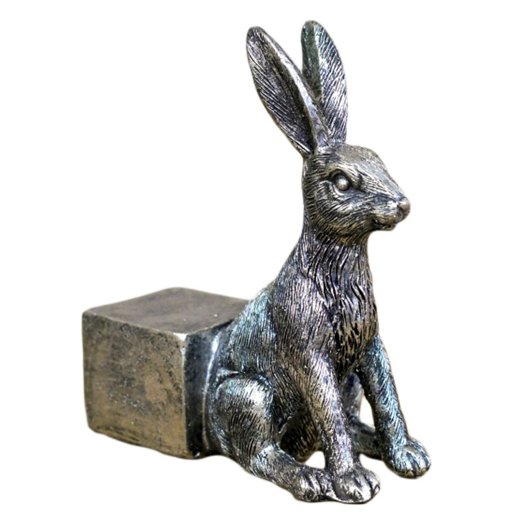 Set Of 3 Silver Rabbit Plant Pot Stands