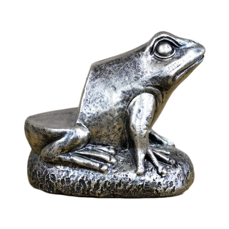 Set Of 3 Silver Frog Plant Pot Stands