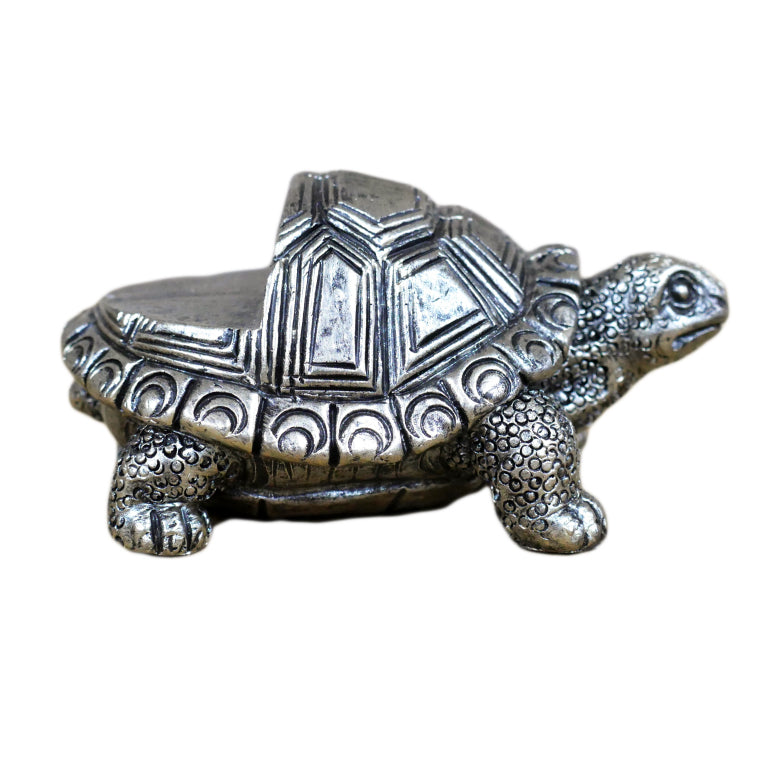 Set Of 3 Silver Tortoise Plant Pot Stands