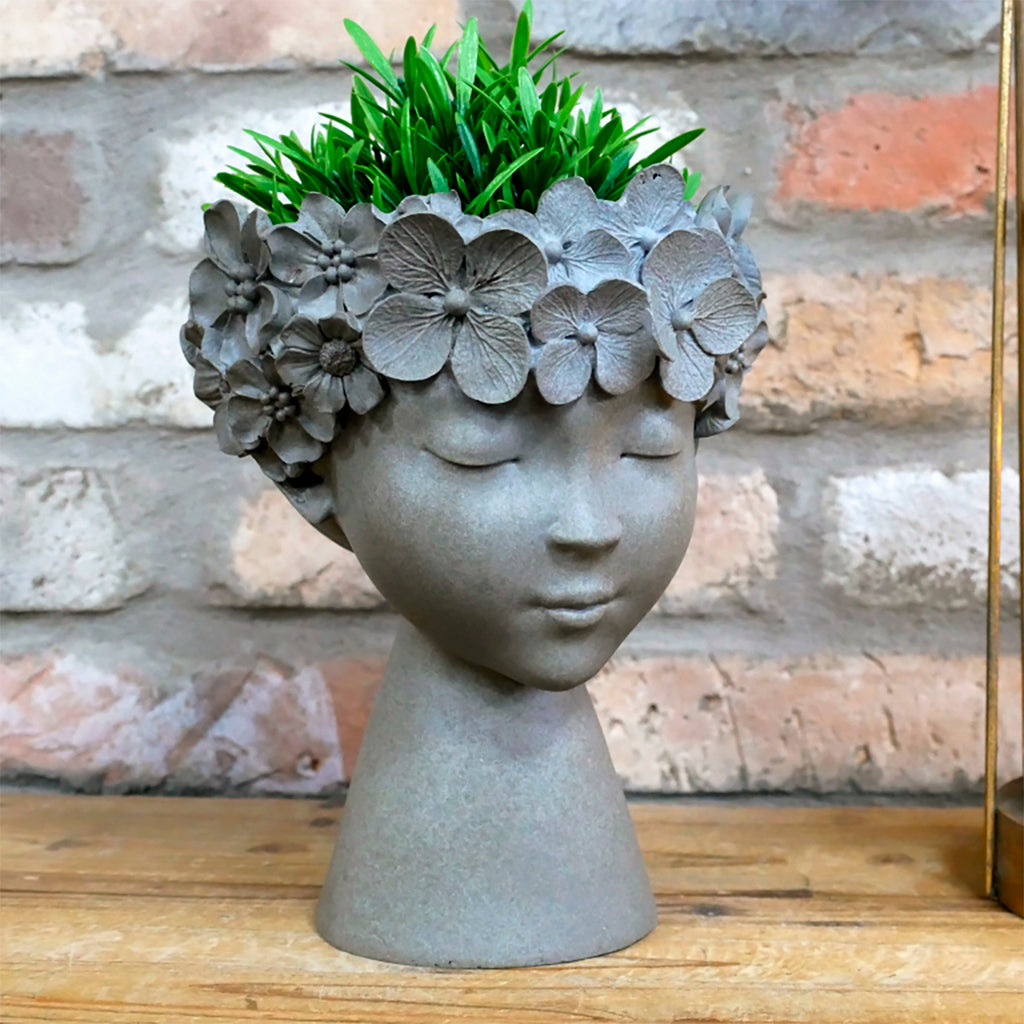 Floral Lady Head Planter