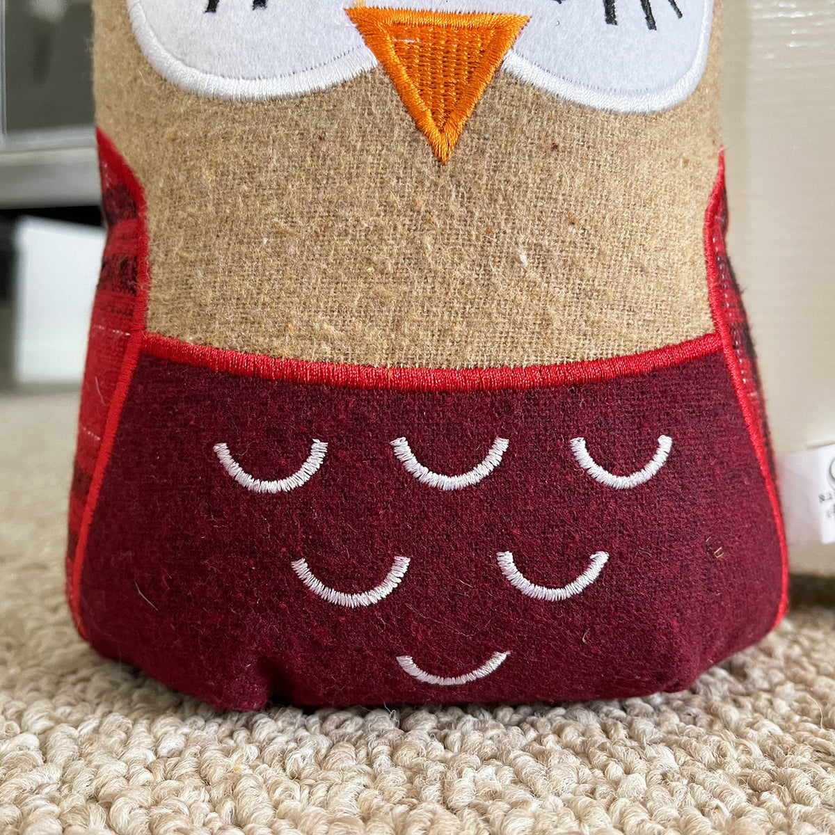 Red Fabric Owl Doorstop