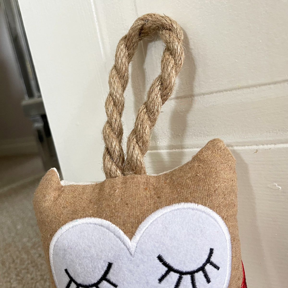 Red Fabric Owl Doorstop