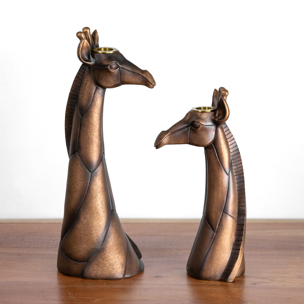Bronze Giraffe Candlestick Holder