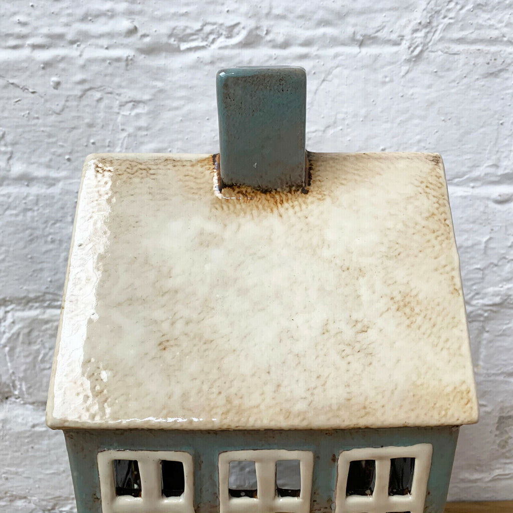 Large Grey House Tealight Holder