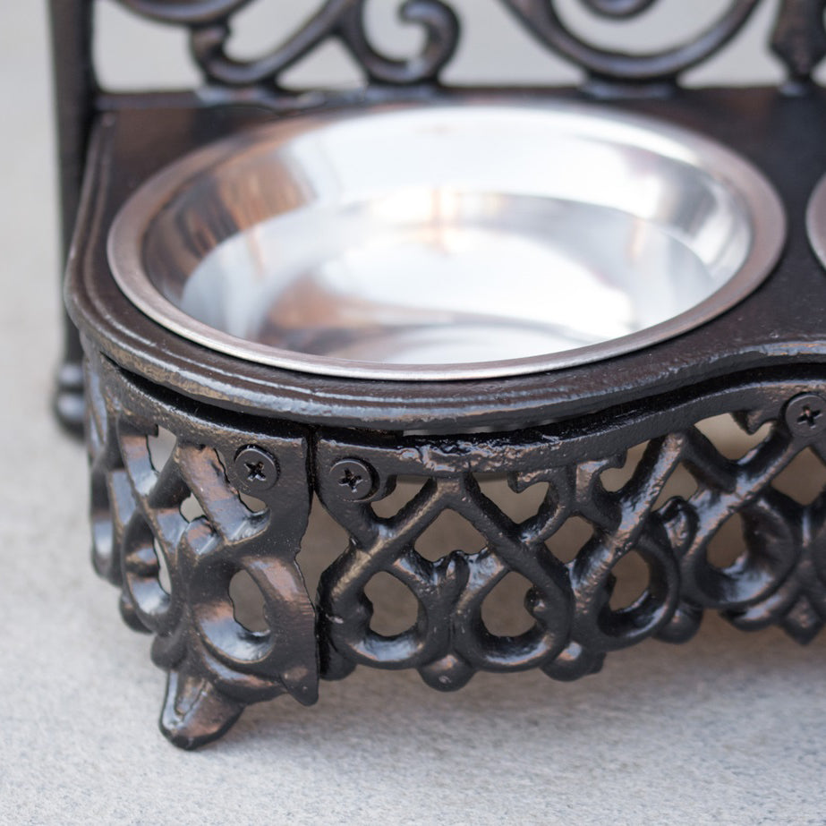 Cast Iron Raised Duo Dog Bowls