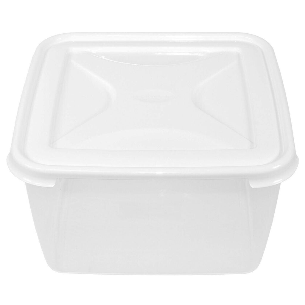 Set Of 2 White Lid 15 Litre Square Food Containers